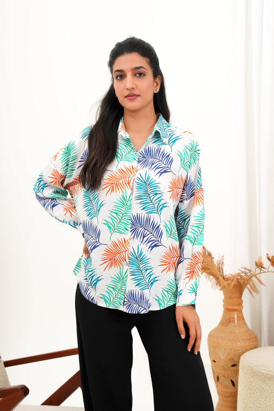 Full Sleeve Shirt for Women – Allover Printed Resort Fashion