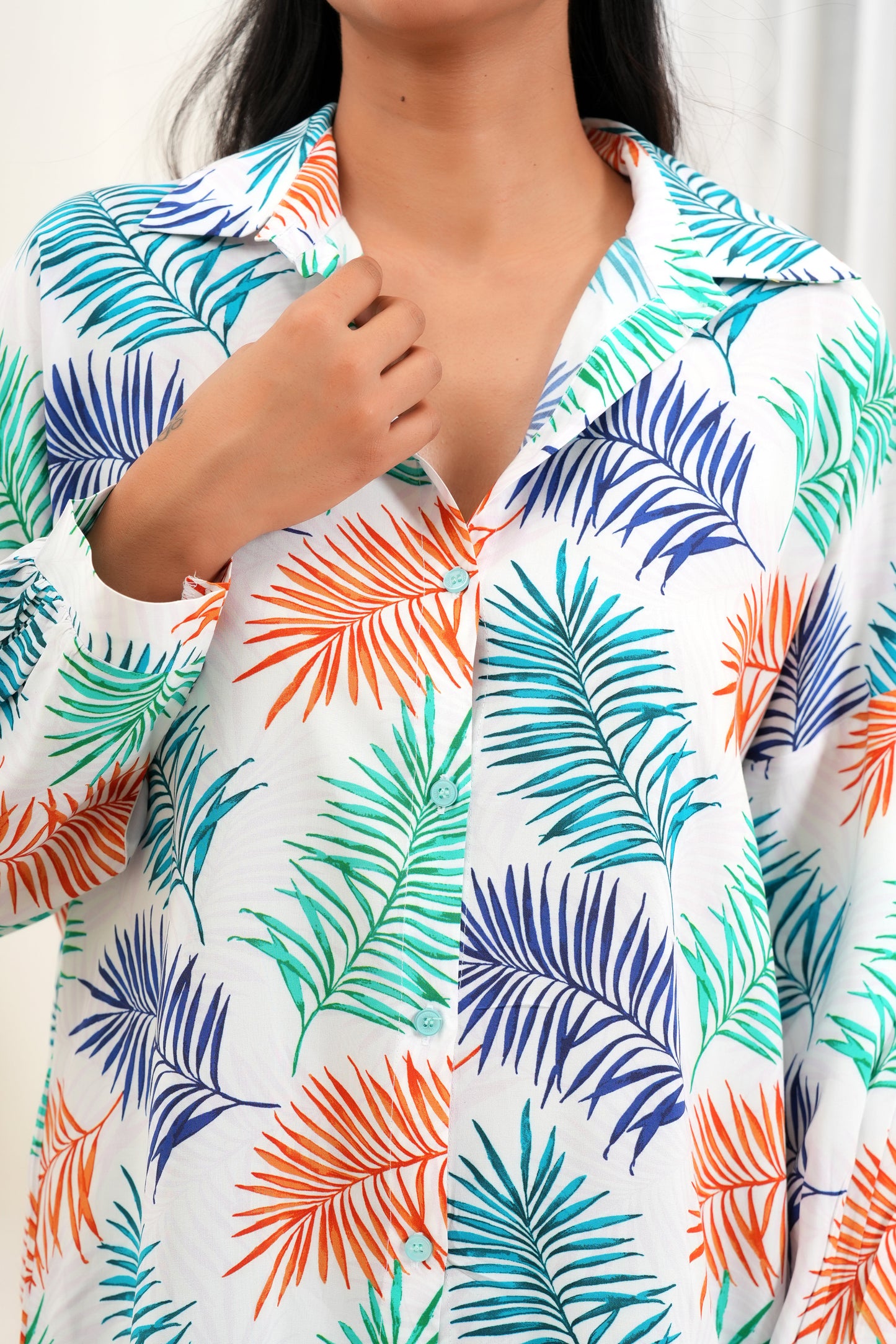 Full Sleeve Shirt for Women – Allover Printed Resort Fashion