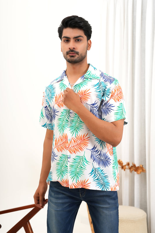 Men’s Tropical Cabana Shirt – Short Sleeve Summer Staple