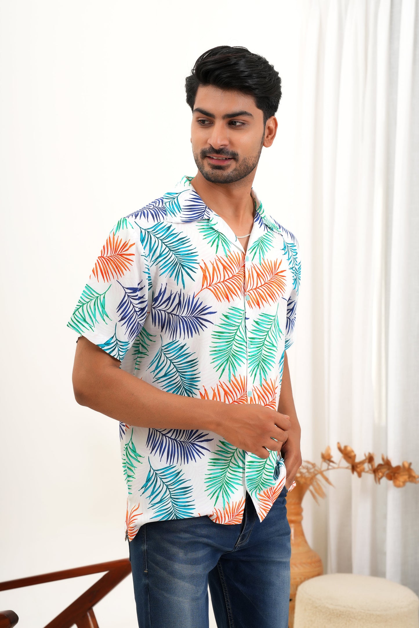 Men’s Tropical Cabana Shirt – Short Sleeve Summer Staple
