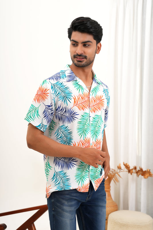 Men’s Tropical Cabana Shirt – Short Sleeve Summer Staple