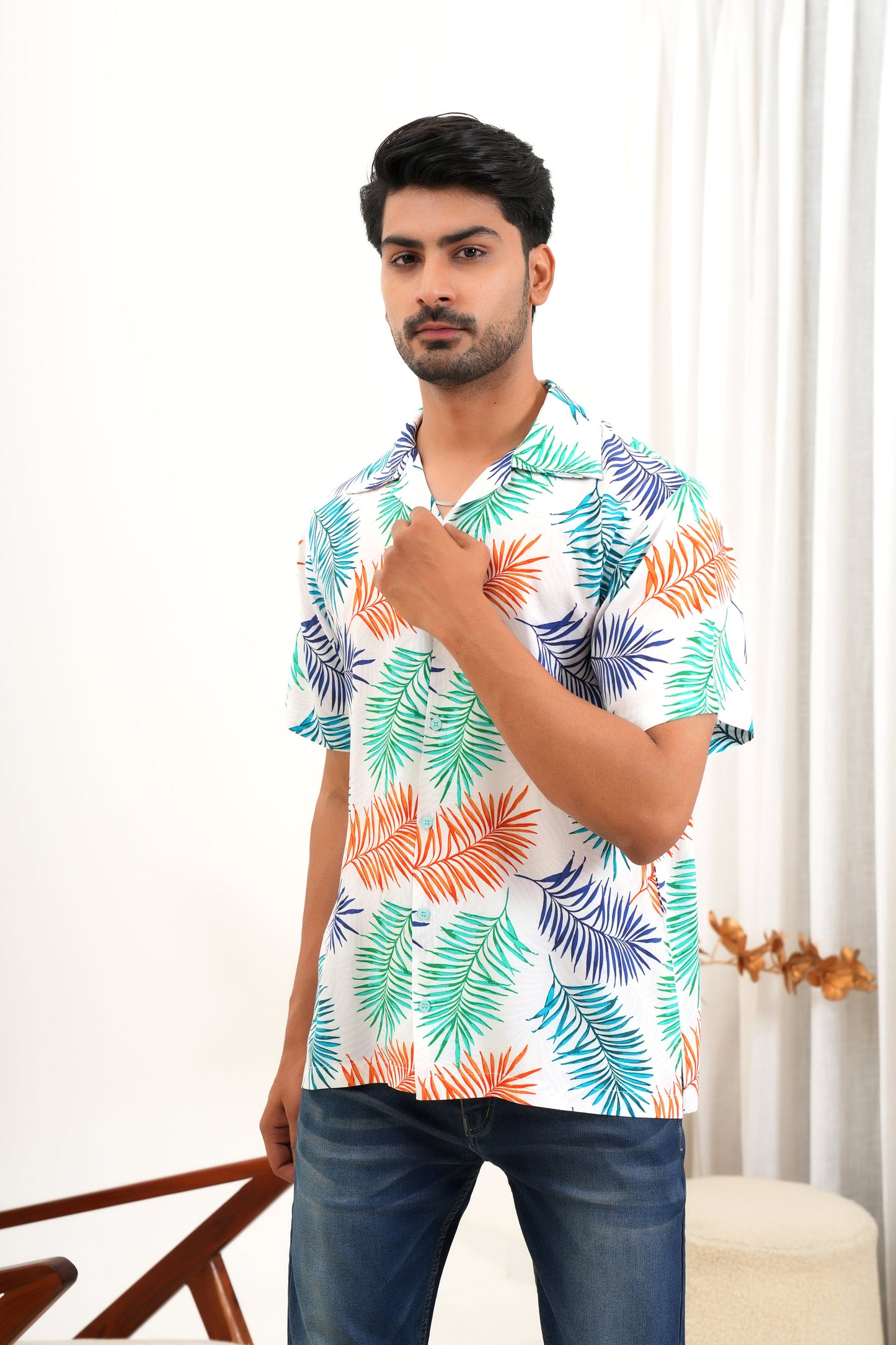 Men’s Tropical Cabana Shirt – Short Sleeve Summer Staple