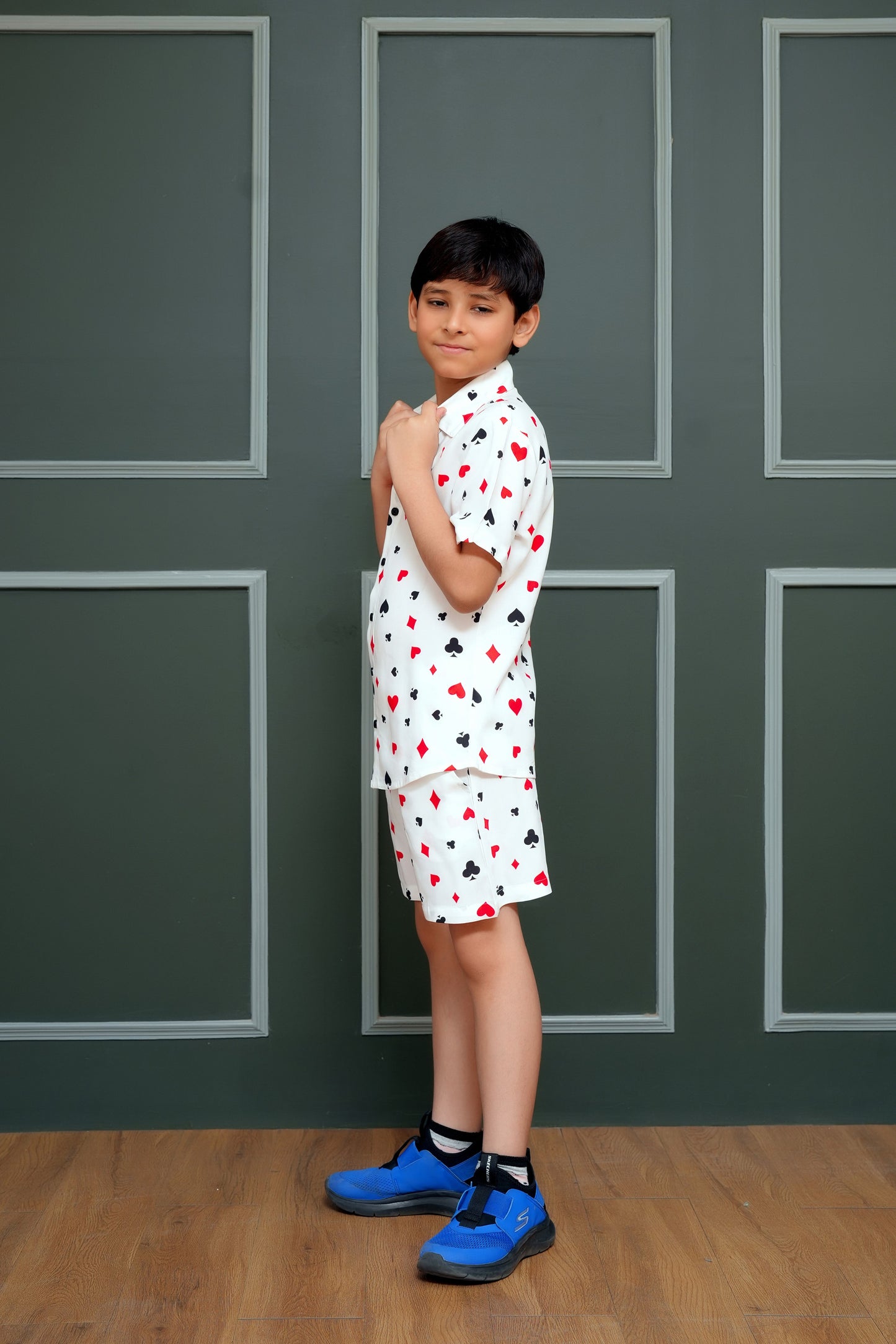 Boys’ Co-ord Set – Shirt & Shorts in Tropical Print