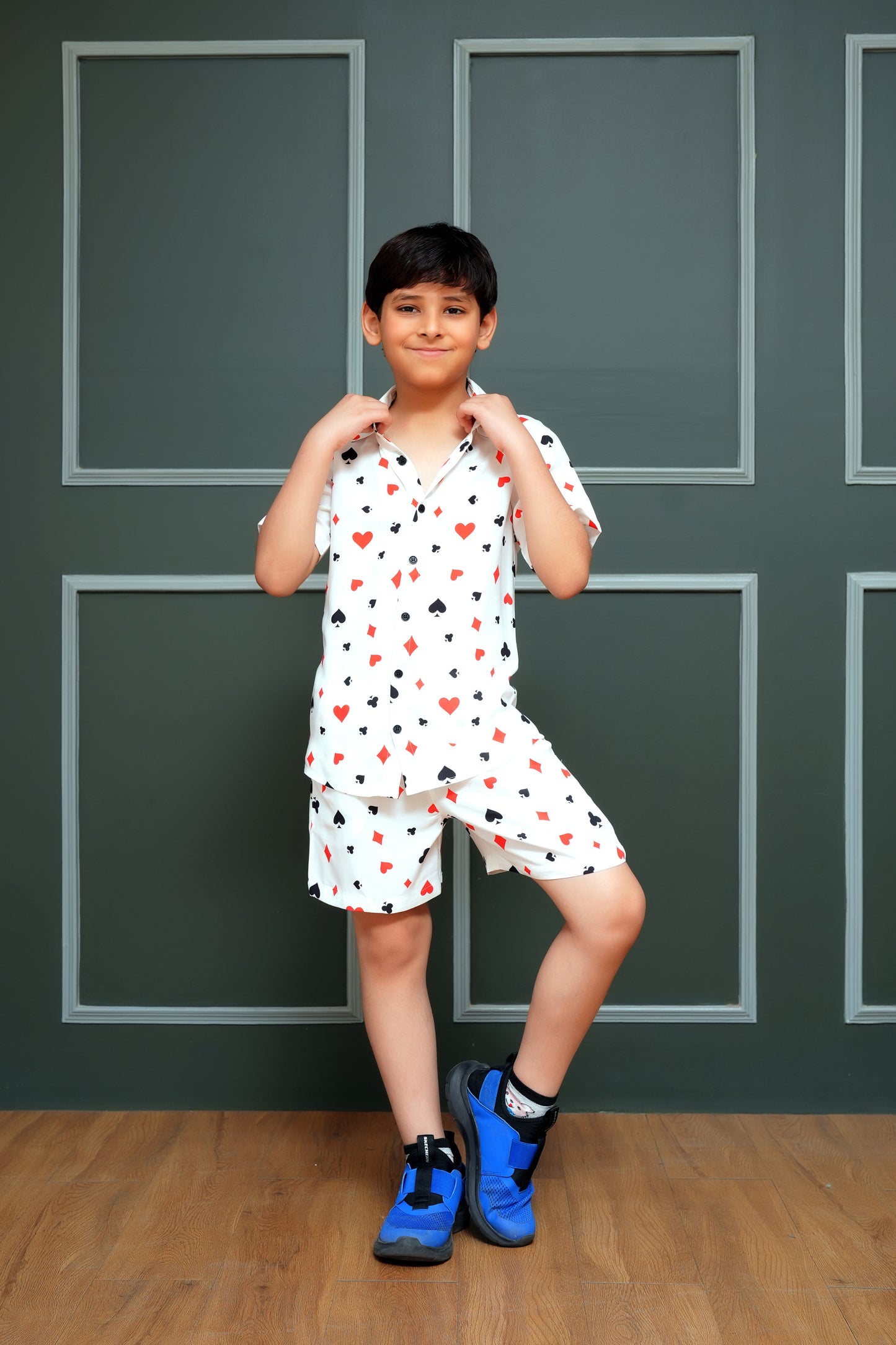 Boys’ Co-ord Set – Shirt & Shorts in Tropical Print