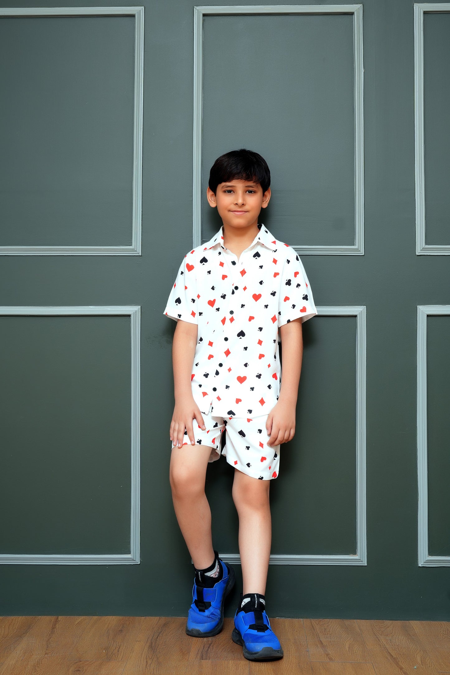 Boys’ Co-ord Set – Shirt & Shorts in Tropical Print