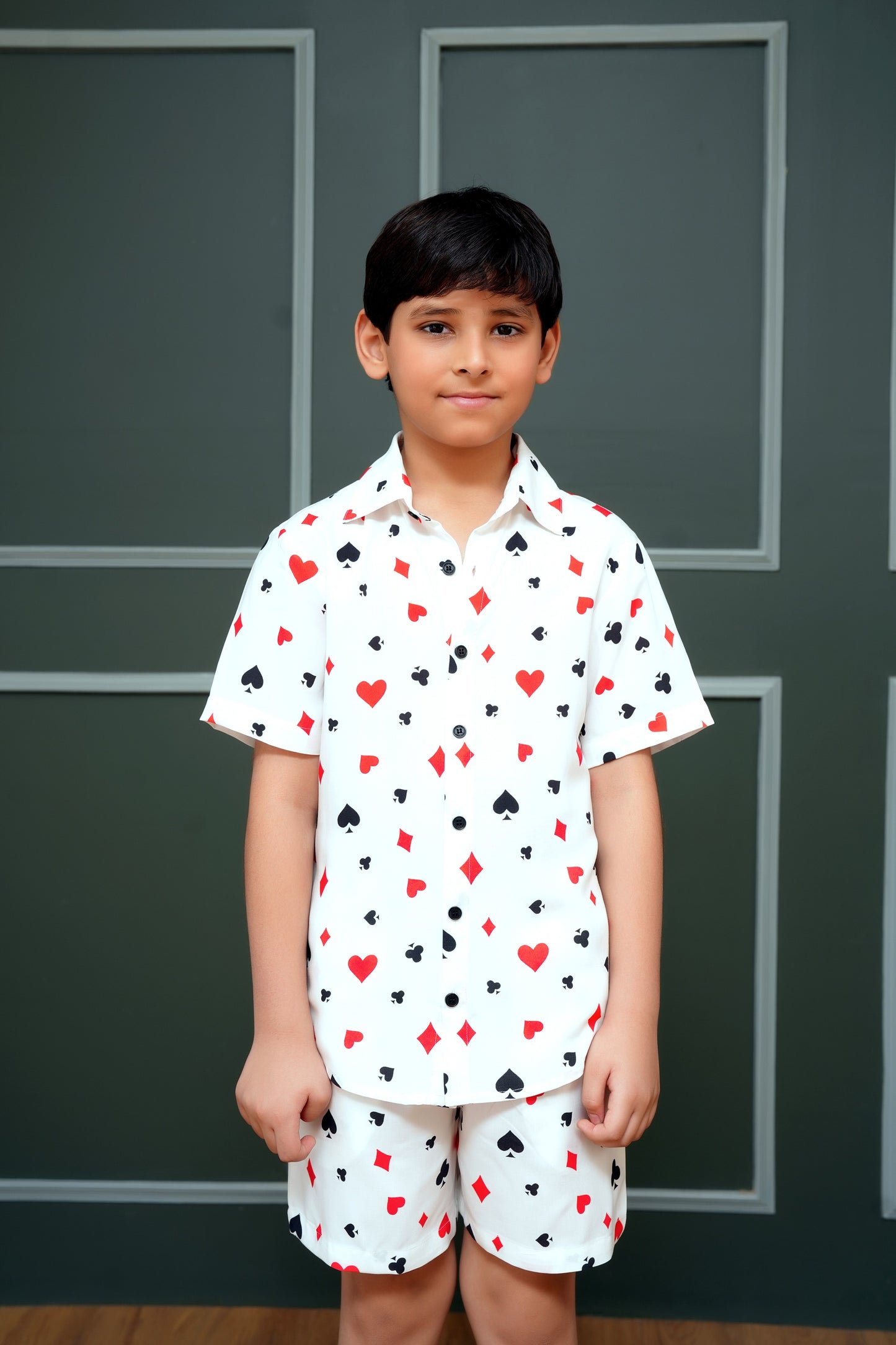 Boys’ Co-ord Set – Shirt & Shorts in Tropical Print