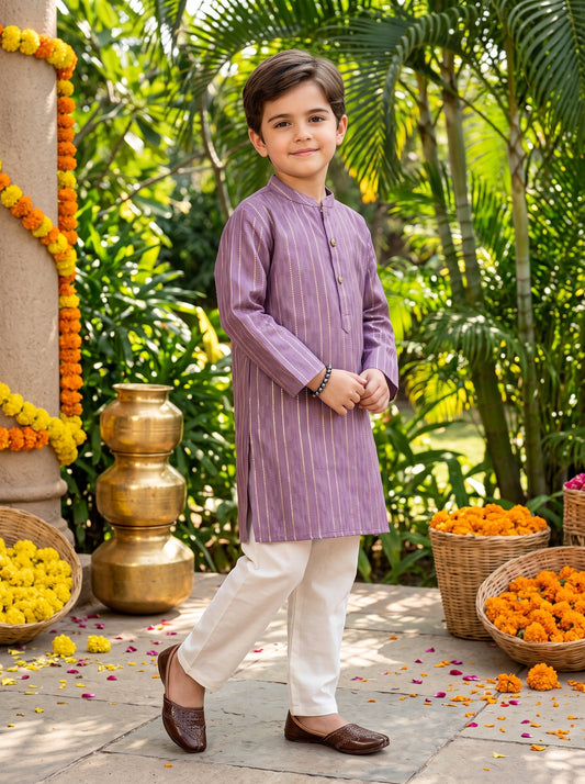 Boys Festive Kurta Pajama Set – Cotton Ethnic Wear