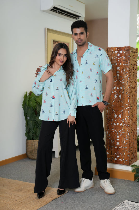 Couple Matching Shirts – Romantic Beach Combo for Honeymoon and Anniversary