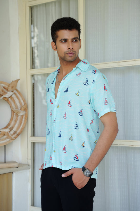 Men Short Sleeve Shirt – Casual Beach Resort Pool Party and Holiday Wear
