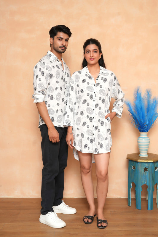 Printed Couple Twinning Outfits – Breathable Vacation Sets