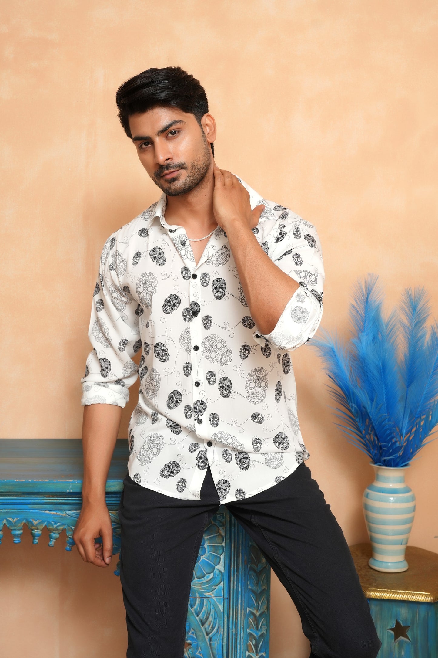 Men’s Full Sleeve Viscose Shirt – Smart & Breathable Beachwear