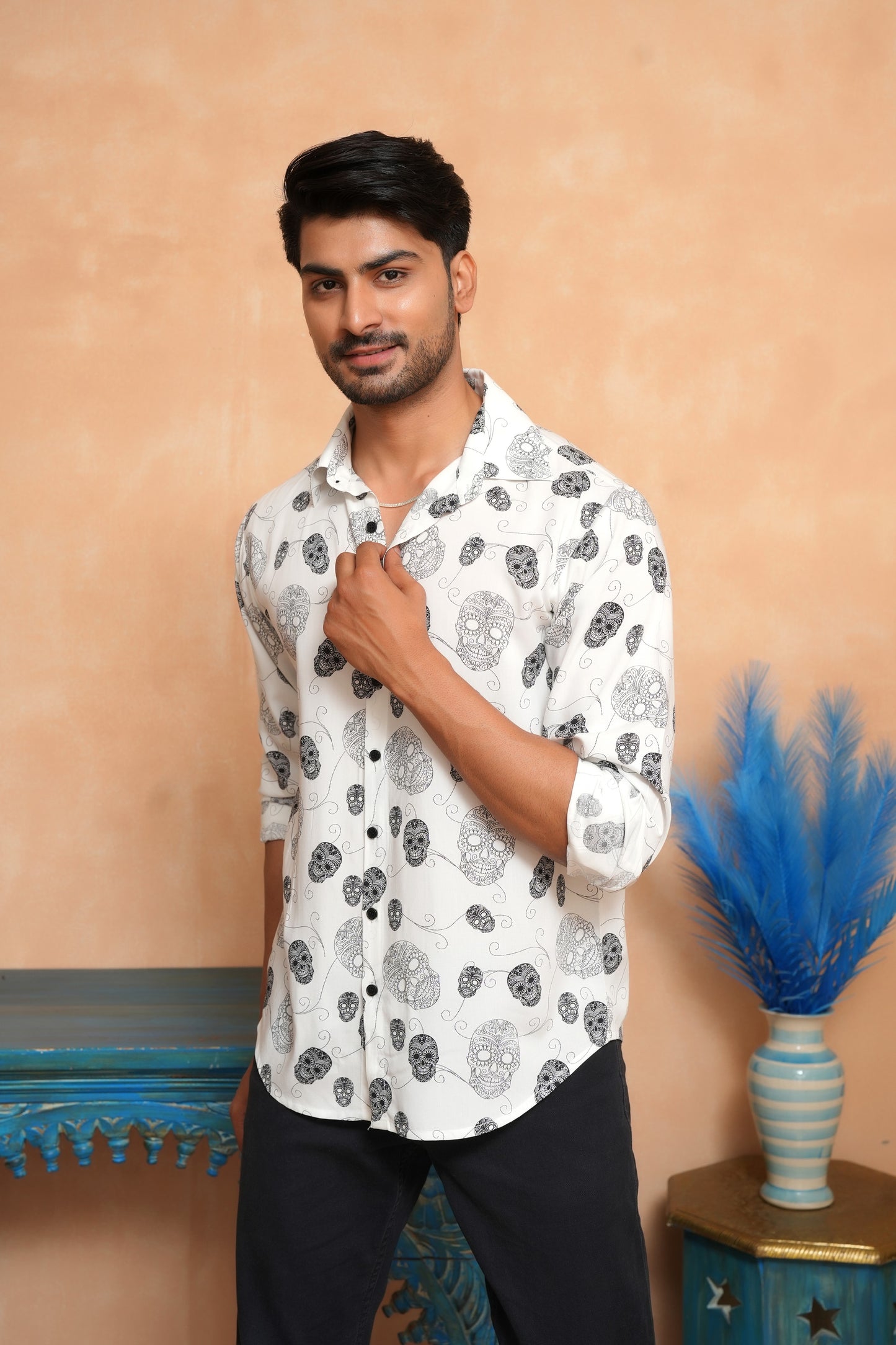 Men’s Full Sleeve Viscose Shirt – Smart & Breathable Beachwear