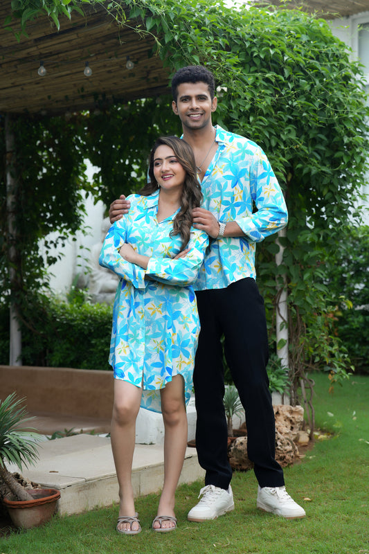 Couple Twinning Outfit – Shirt and Dress for Vacation Parties