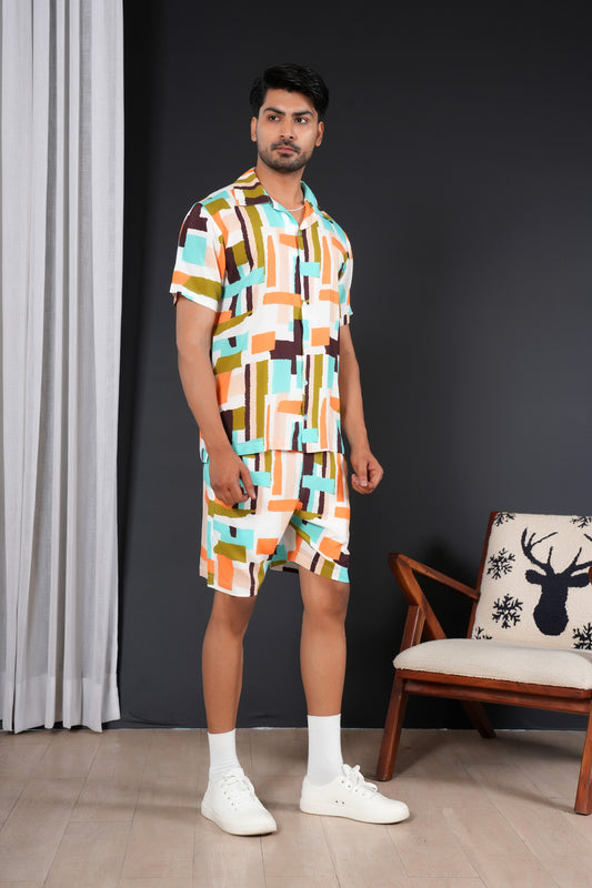Men’s Co-Ord Set – Cabana Shirt & Shorts for Beach Holidays