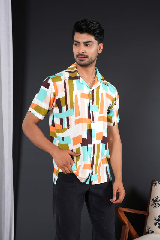 Men’s Cabana Shirt – Tropical Short Sleeve Vacation Shirt