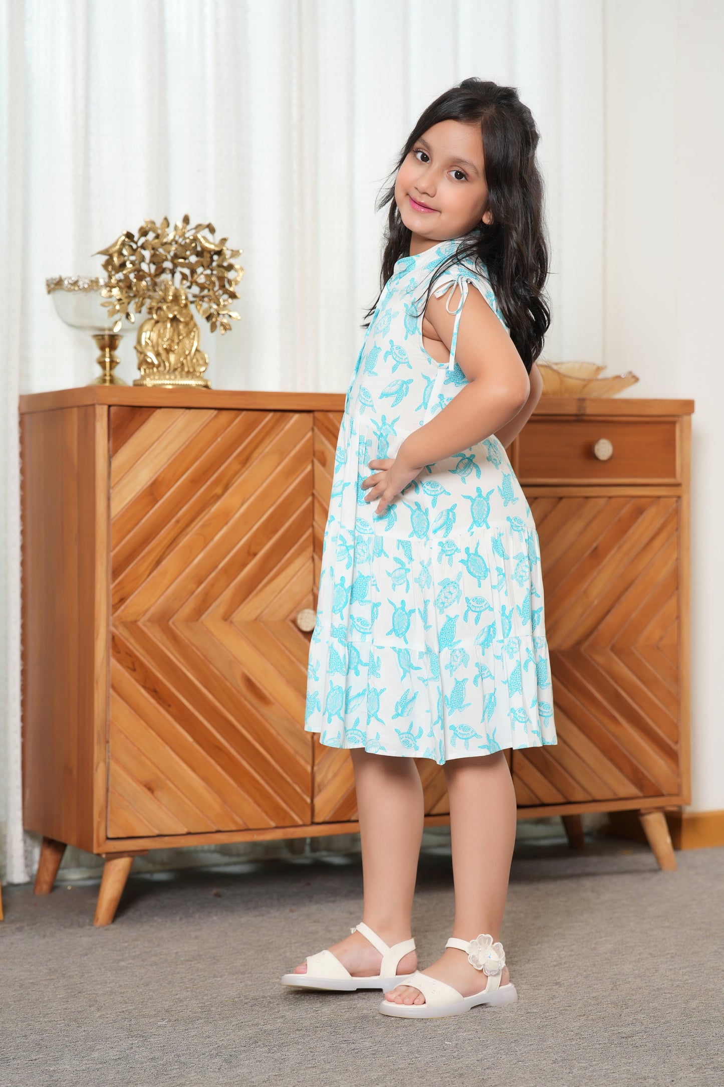 Girl’s Tropical Midi Dress – Sleeveless Summer Resort Outfit