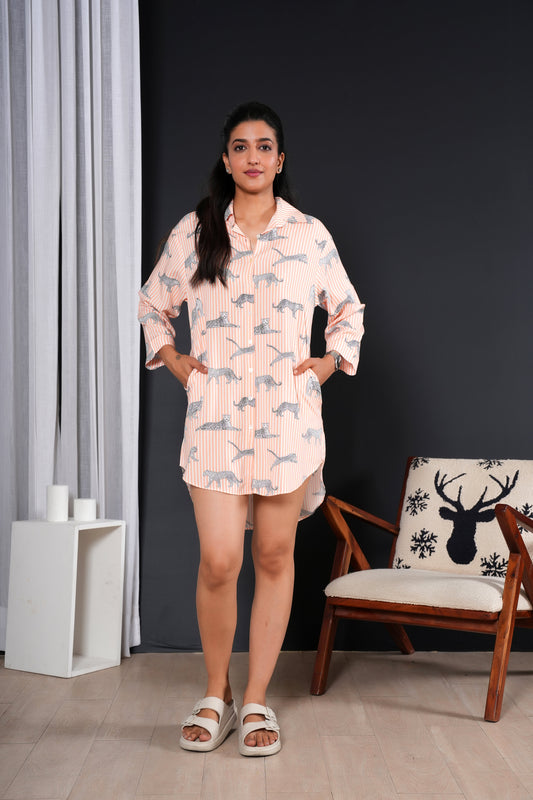 Full Sleeve Long Shirt Dress for Women – Elegant Cruise Wear