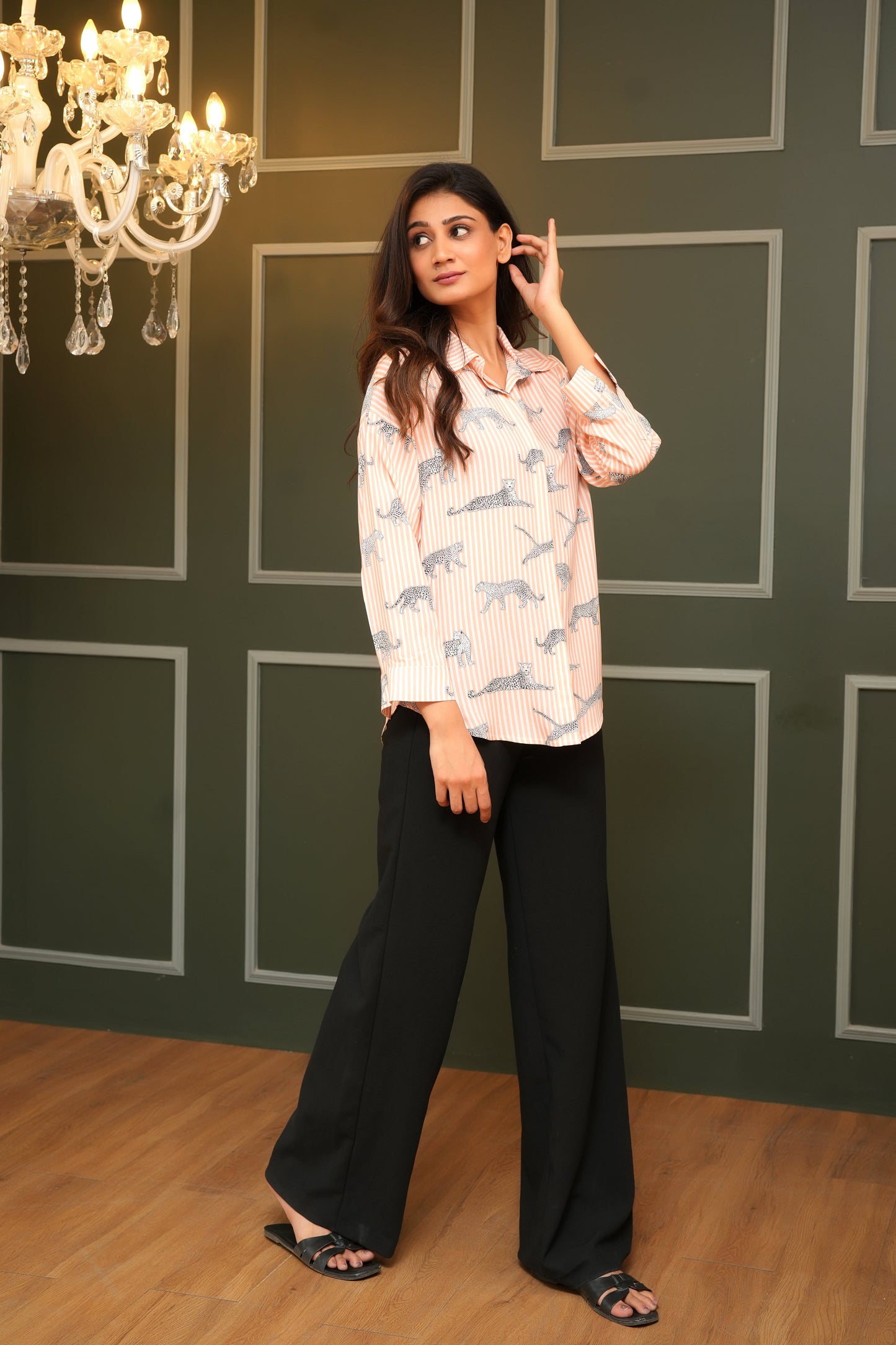 Full Sleeve Shirt for Women – Allover Printed Resort Fashion