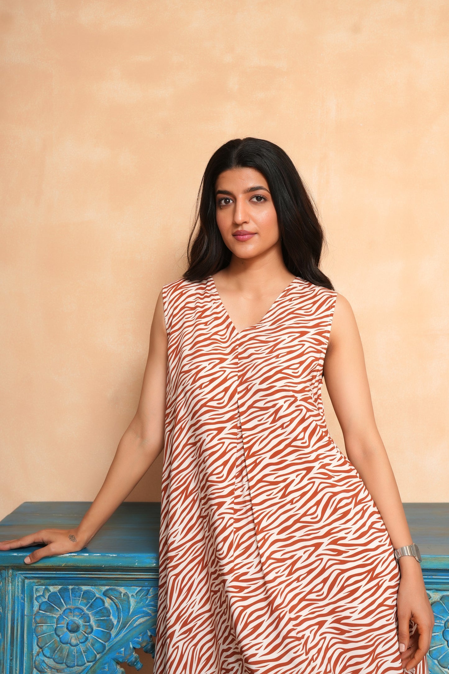 Sleeveless Midi Dress for Women – Tropical Holiday Favorite