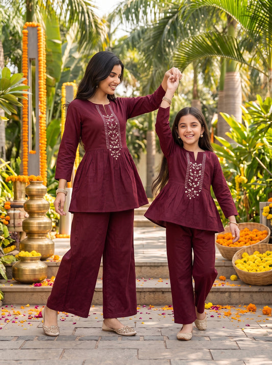 Mother & Daughter Matching Set – Cotton Ethnic Wear