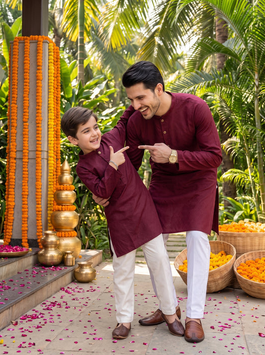 Father & Son Matching Outfits – Cotton Ethnic Wear