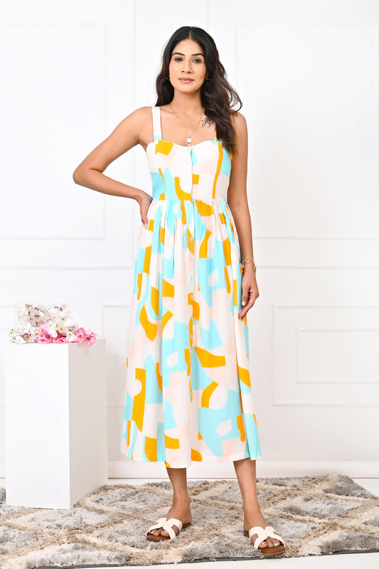 Girl’s Abstract Print Short Sleeve Top – Casual Holiday Wear