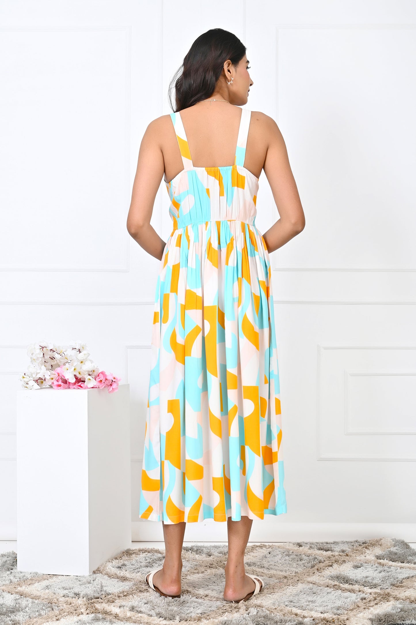 Girl’s Abstract Print Short Sleeve Top – Casual Holiday Wear