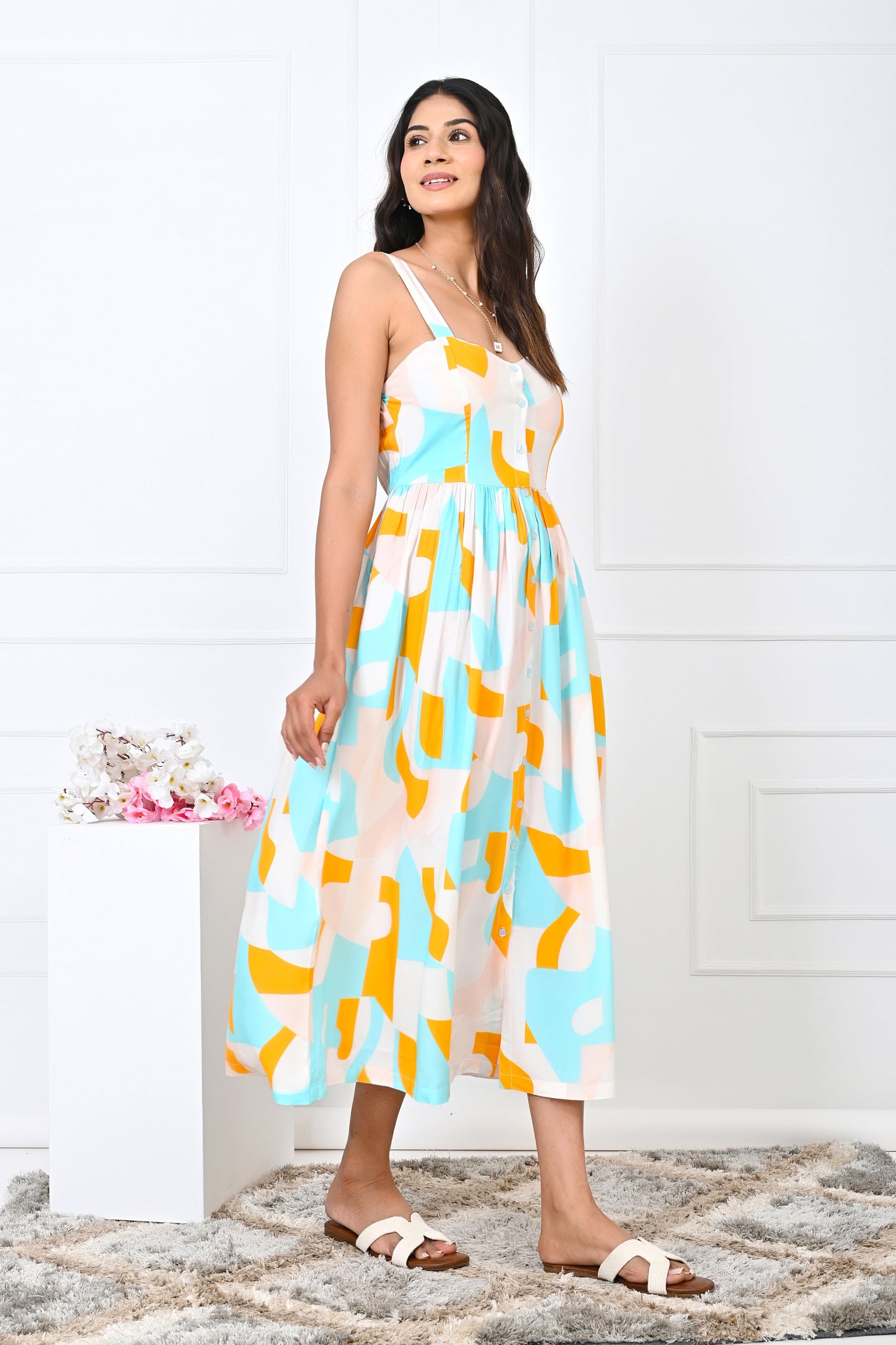 Girl’s Abstract Print Short Sleeve Top – Casual Holiday Wear