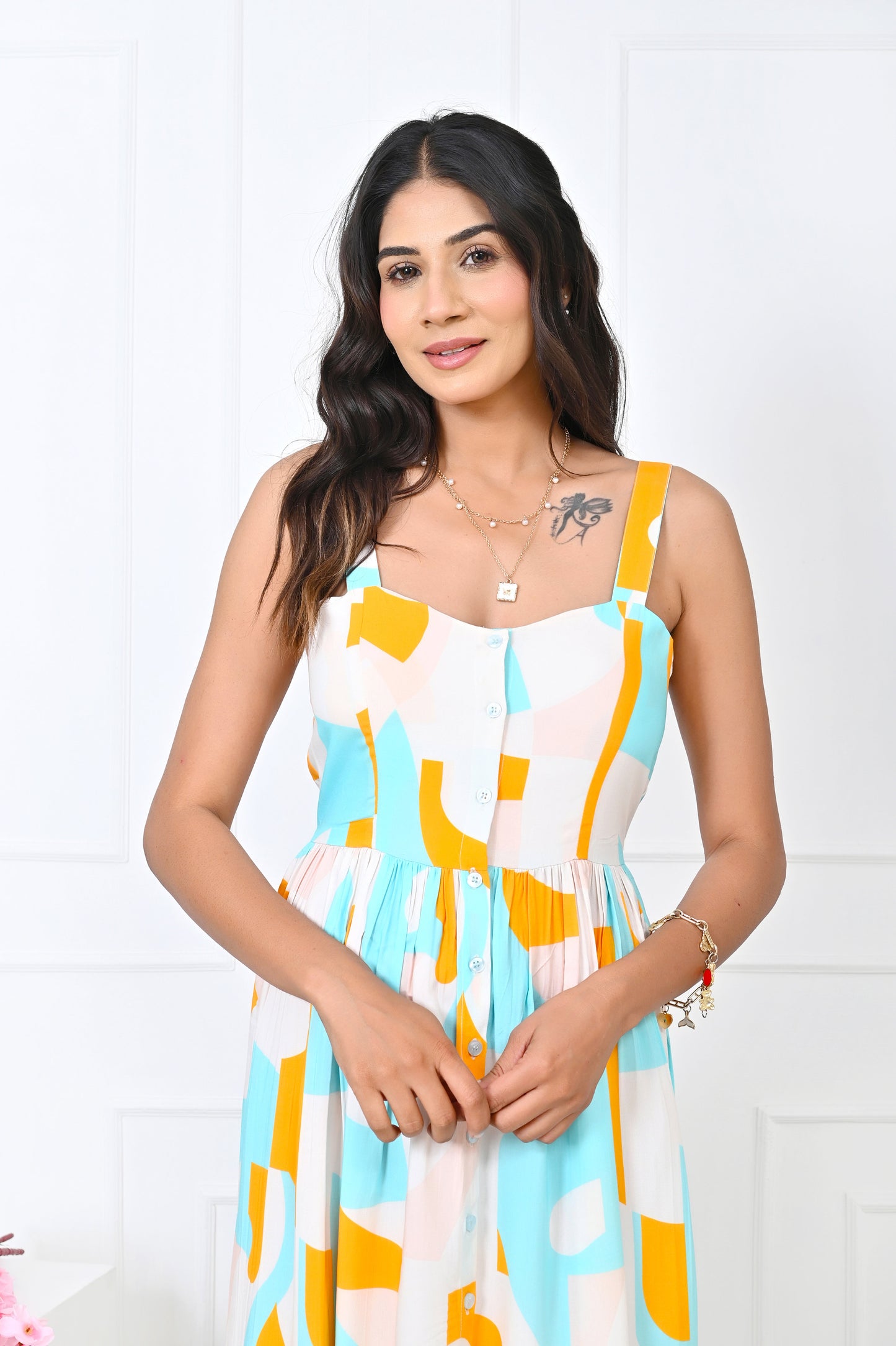 Girl’s Abstract Print Short Sleeve Top – Casual Holiday Wear