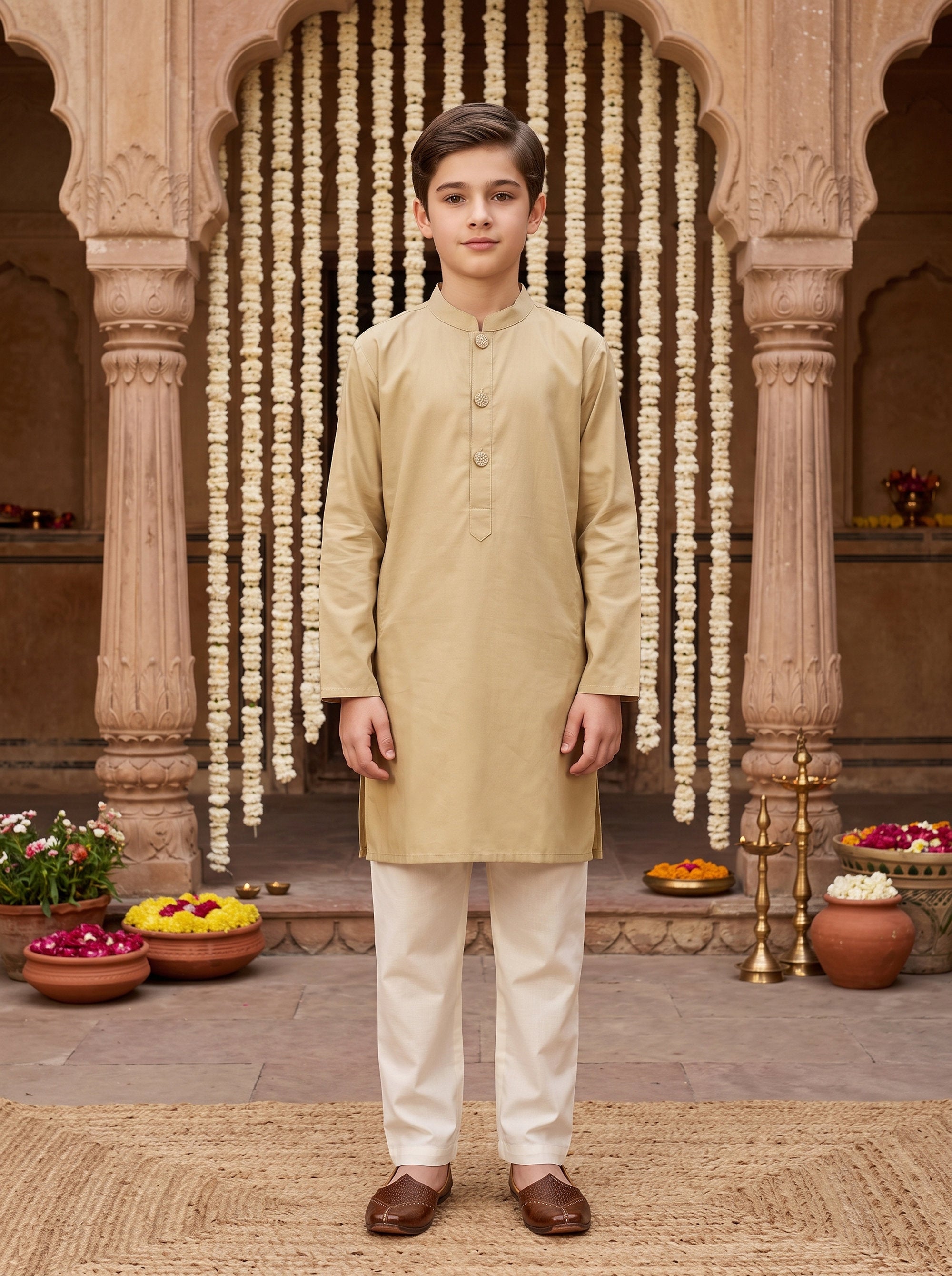 Boys Cotton Kurta Pajama Set – Festive Wear