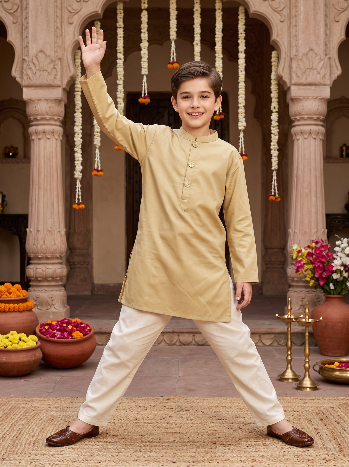 Boys Cotton Kurta Pajama Set – Festive Wear