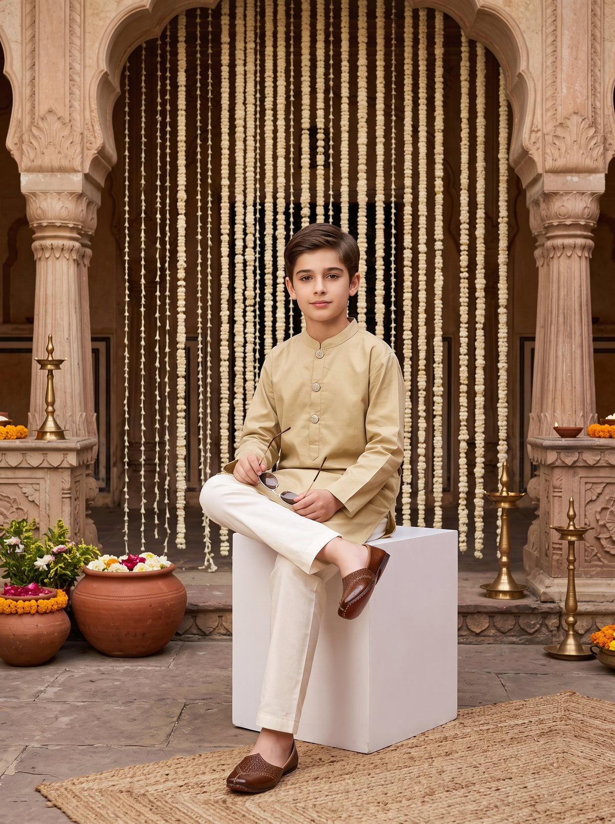 Boys Cotton Kurta Pajama Set – Festive Wear