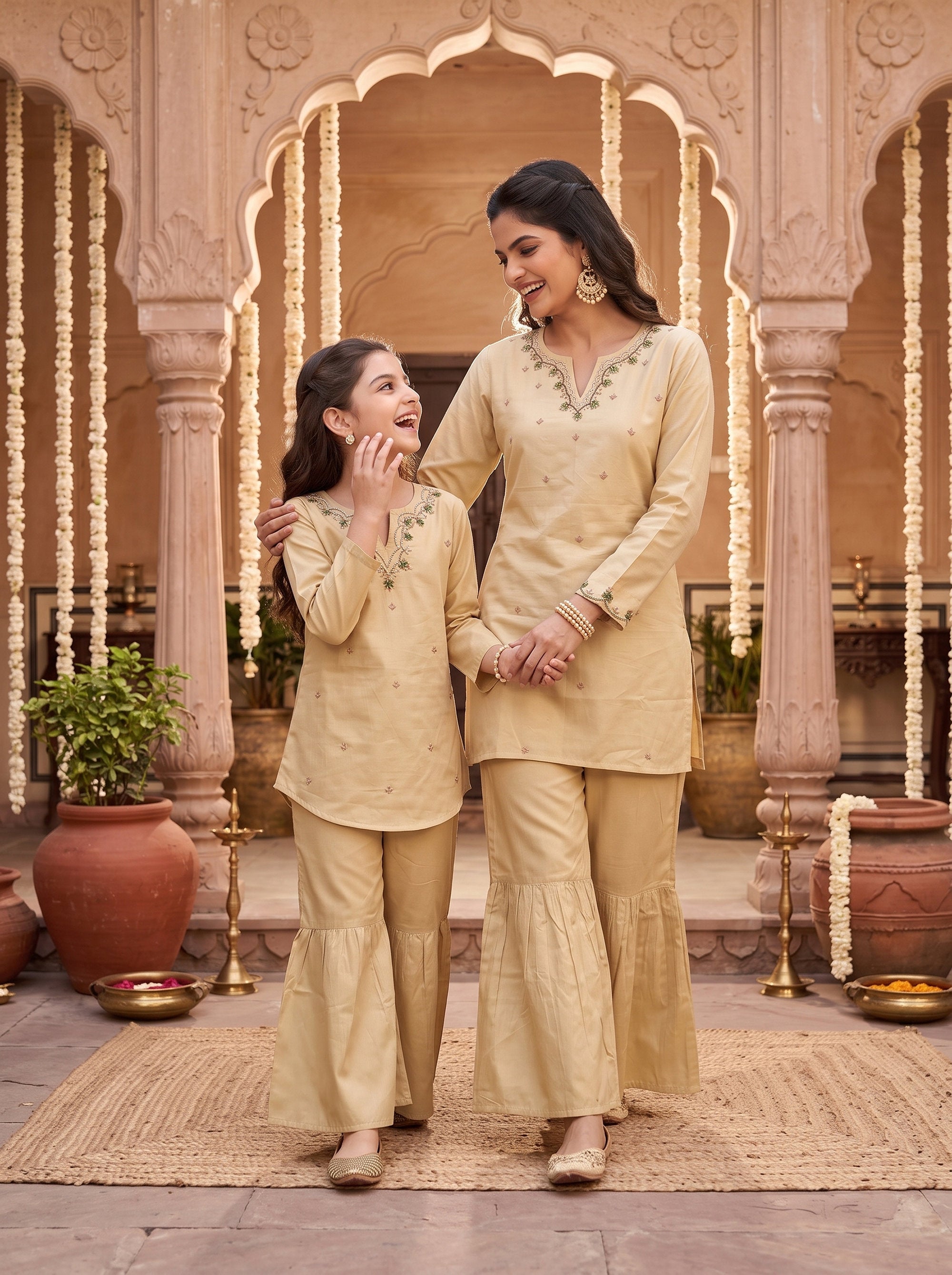 Mother & Daughter Matching Set – Cotton Ethnic Wear