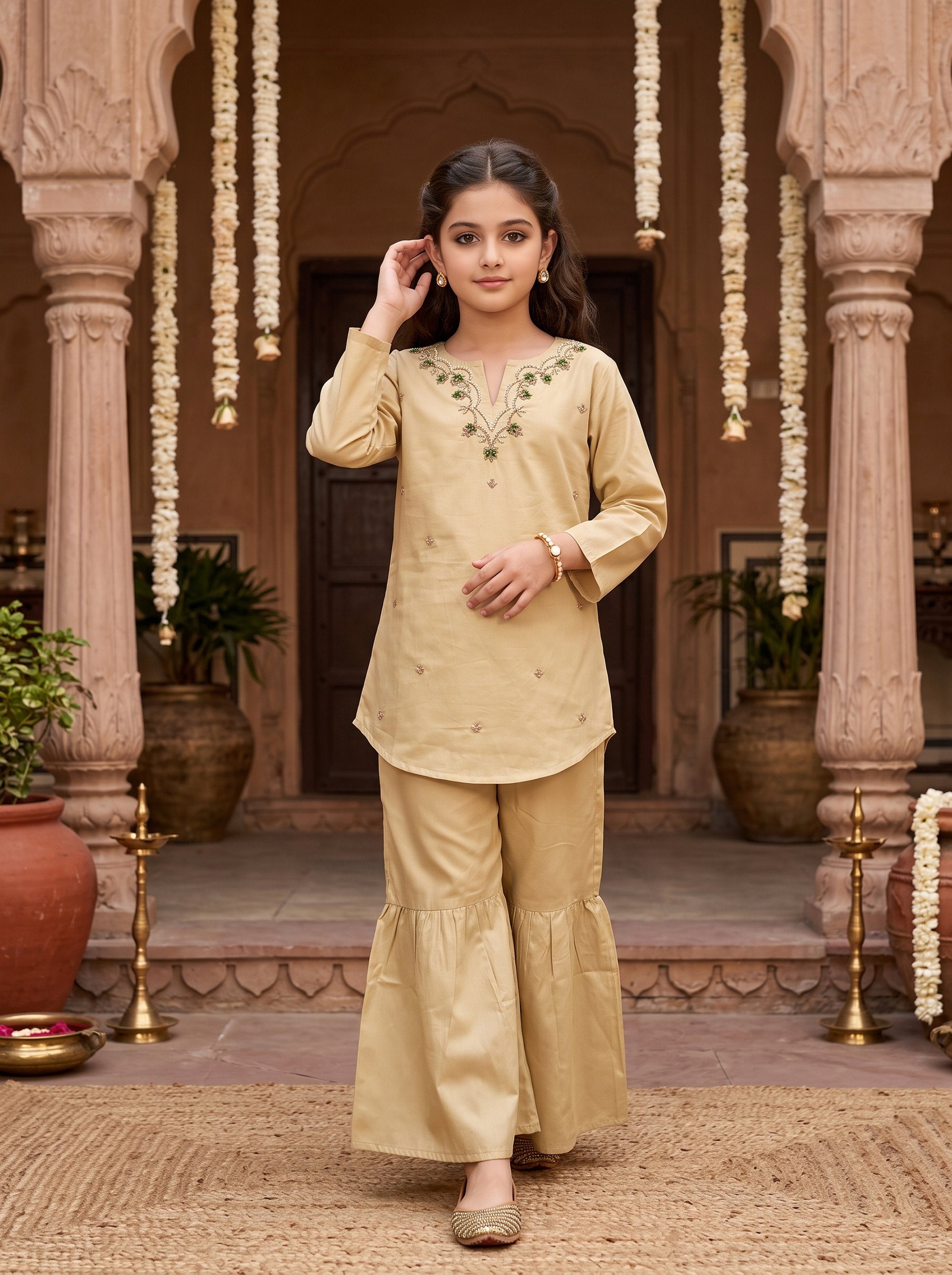 Girl’s Cotton Co-Ord Set – Festive Ethnic Wear