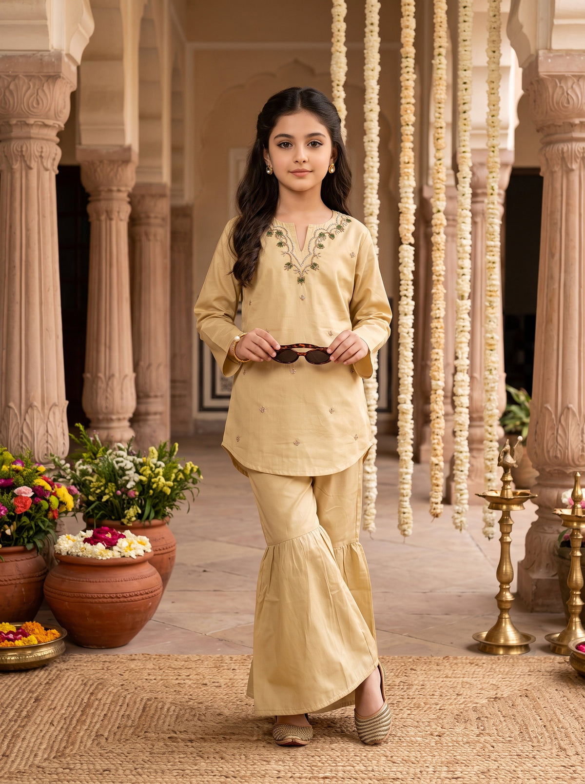 Girl’s Cotton Co-Ord Set – Festive Ethnic Wear