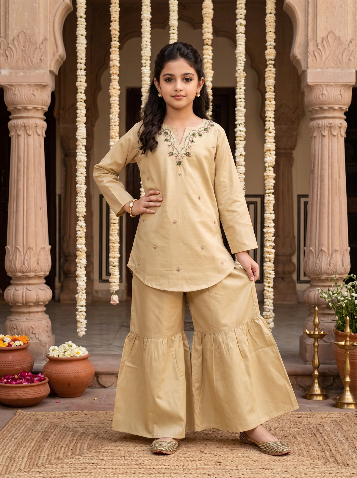 Girl’s Cotton Co-Ord Set – Festive Ethnic Wear