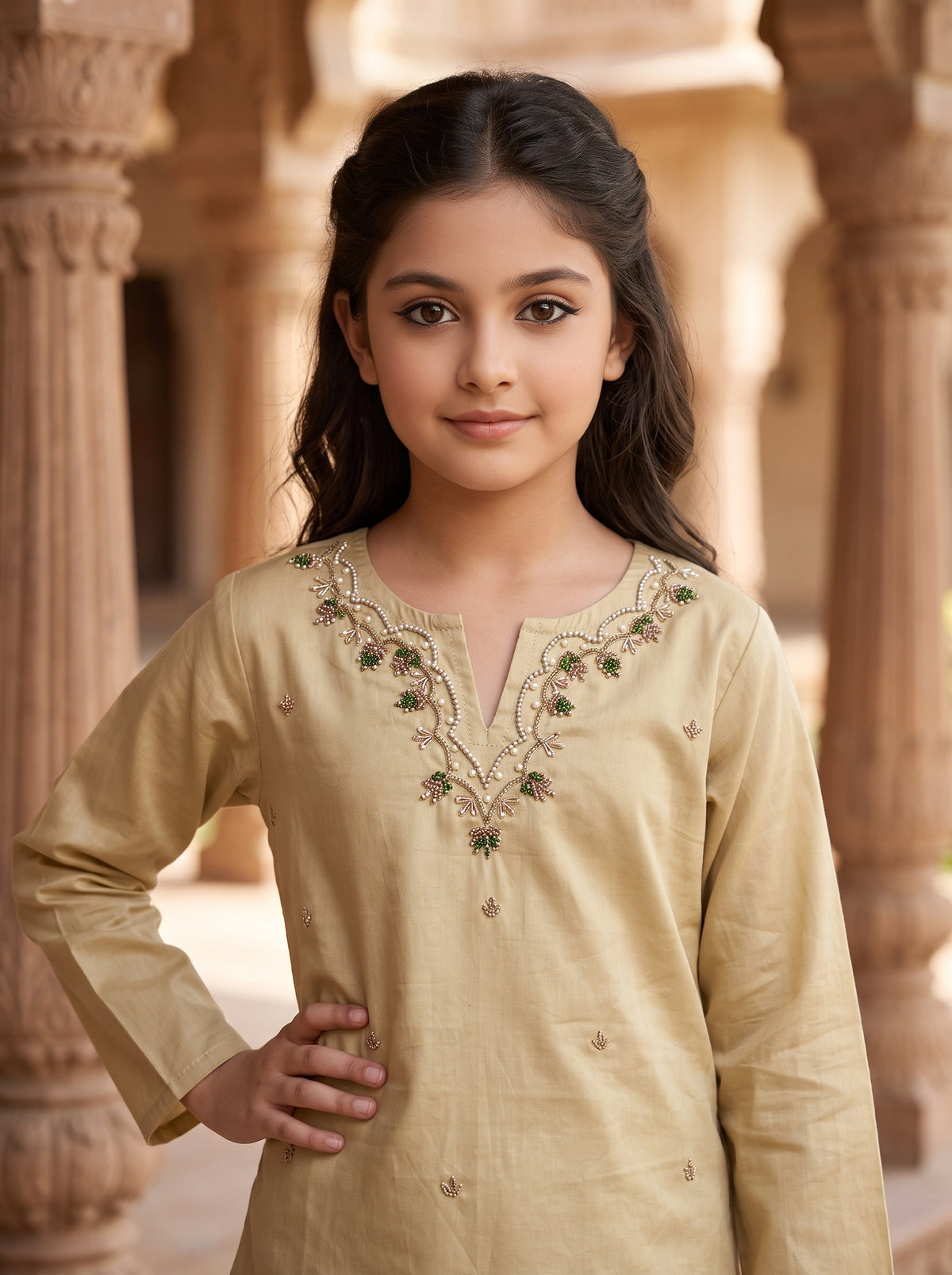 Girl’s Cotton Co-Ord Set – Festive Ethnic Wear