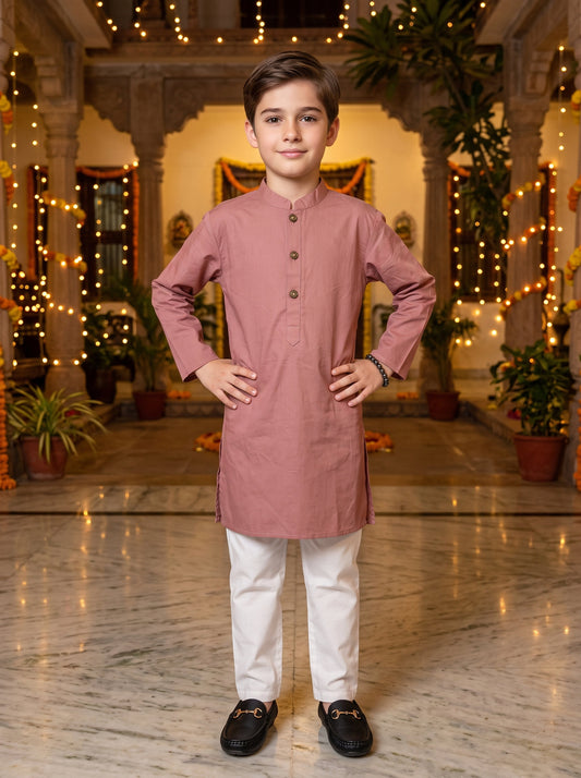 Boys Cotton Kurta Pajama Set – Festive & Wedding Wear