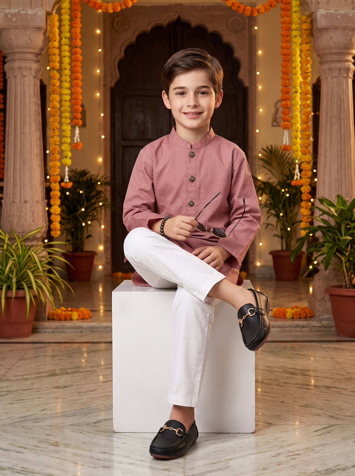 Boys Cotton Kurta Pajama Set – Festive & Wedding Wear