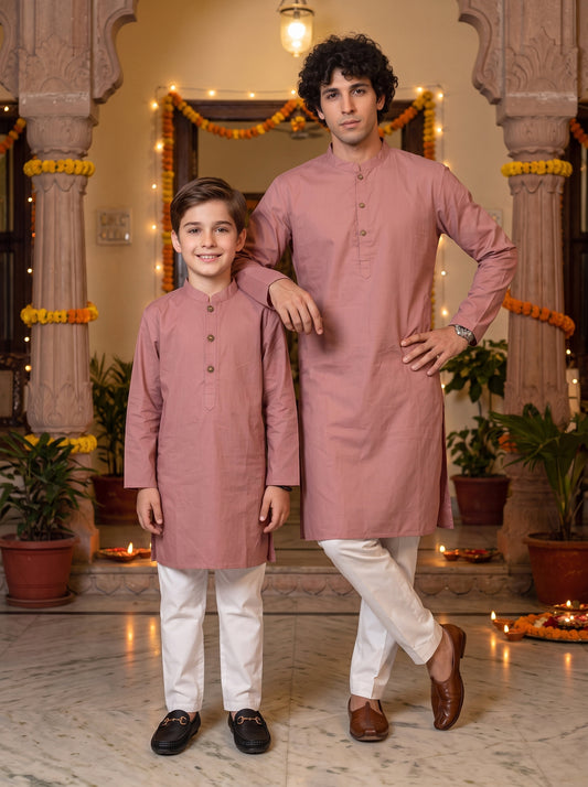 Father & Son Matching Kurta Sets – Cotton Ethnic Wear