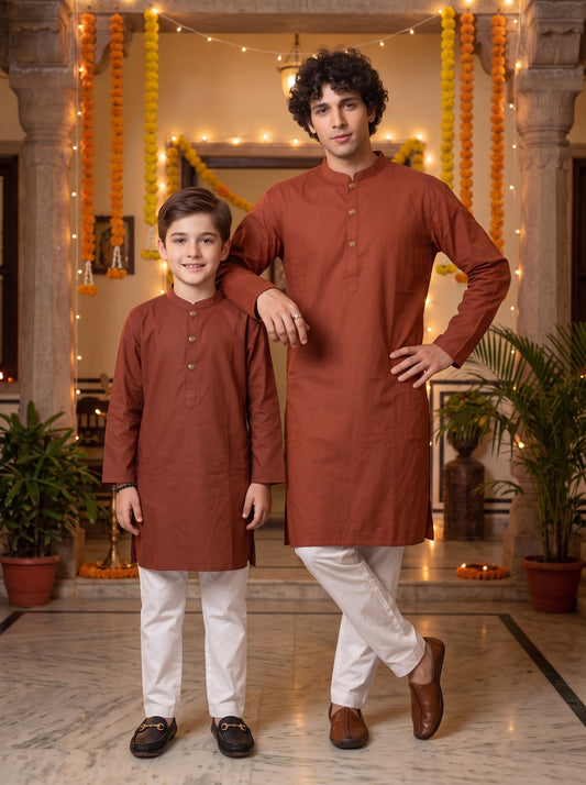 Father & Son Twinning Outfits – Festive Cotton Wear