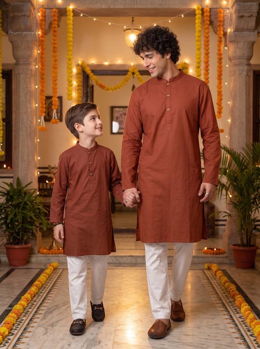 Father & Son Twinning Outfits – Festive Cotton Wear