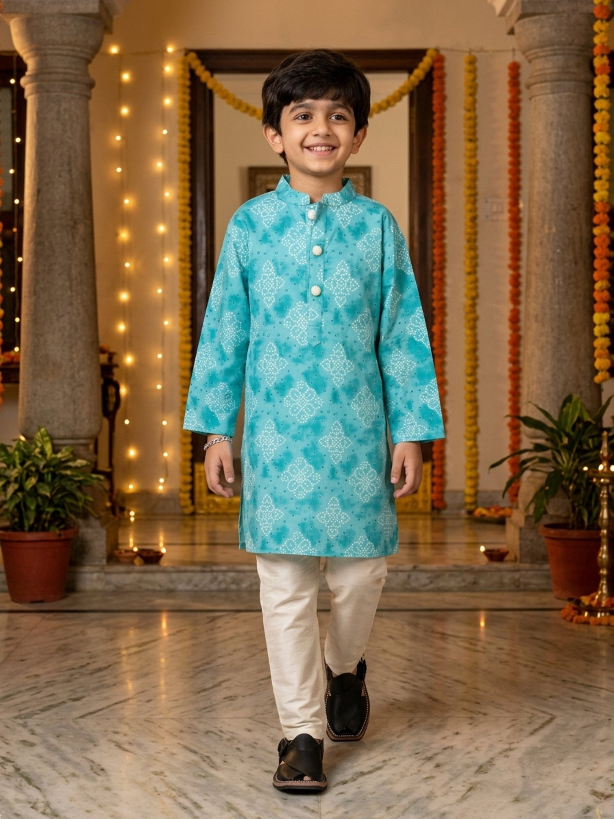 Boys Cotton Kurta Pajama Set – Festive Wear