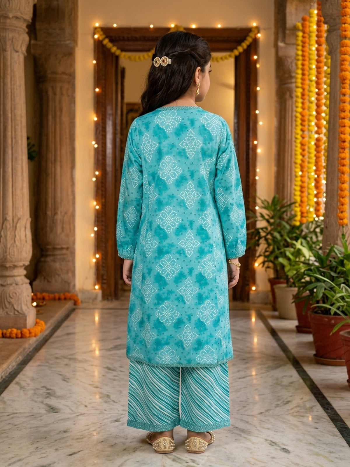 Girl’s Cotton Kurta Set – Festive Ethnic Wear