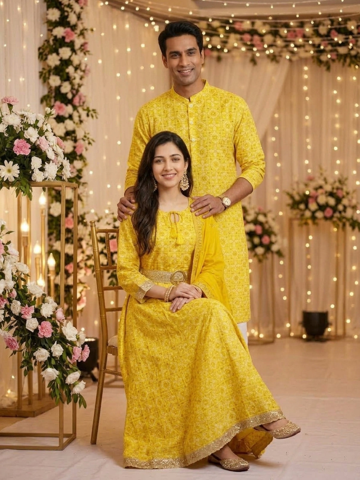 Couple Twinning Ethnic Outfits – 100% Cotton