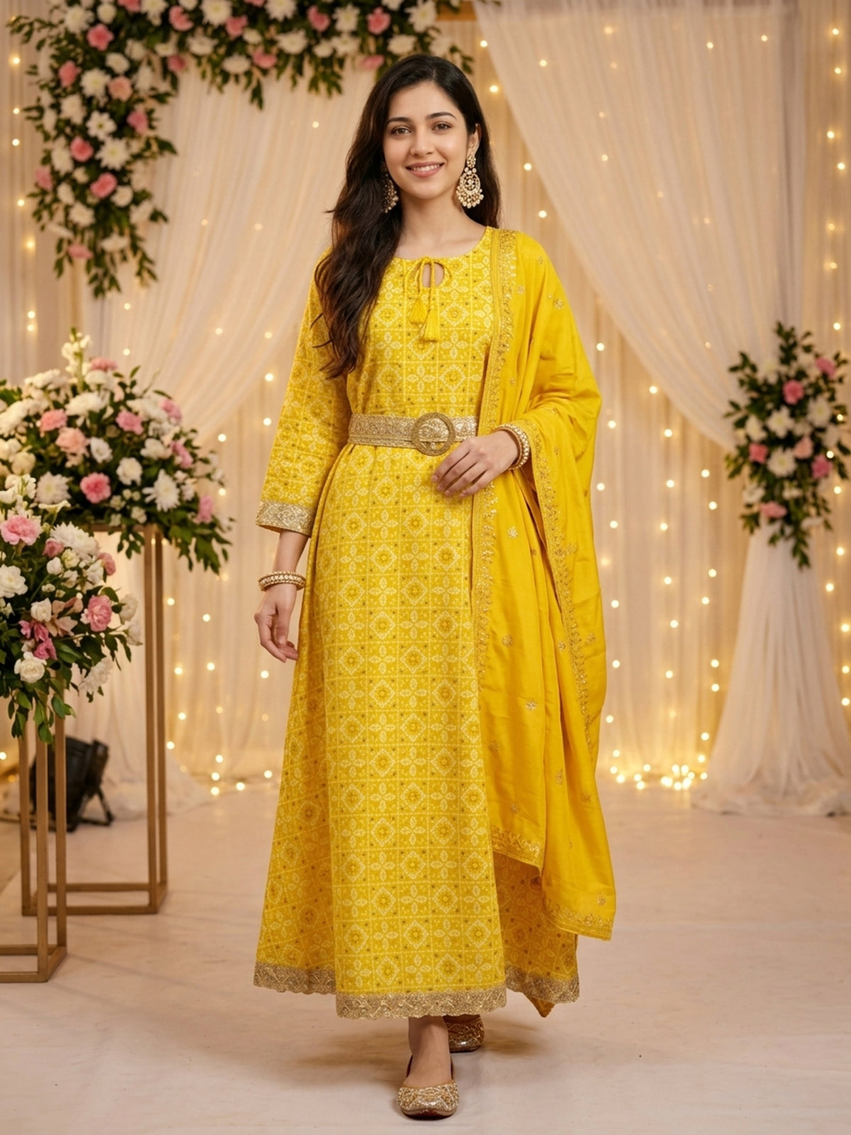 Women’s 3-Piece Straight Kurta Set – Cotton Ethnic Wear