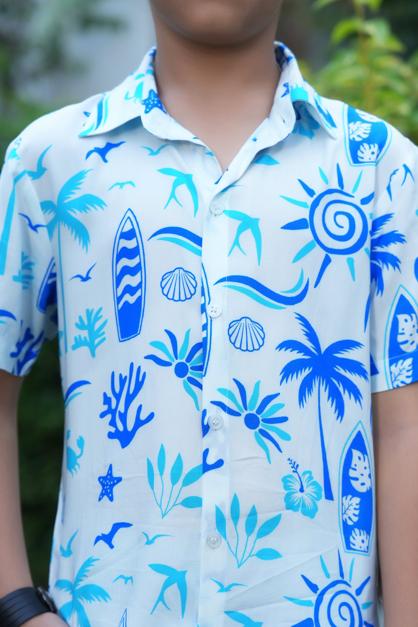 Boys Beach Co Ord Set – Tropical Shirt and Shorts for Vacation Pool Party Birthday and Resort Holiday