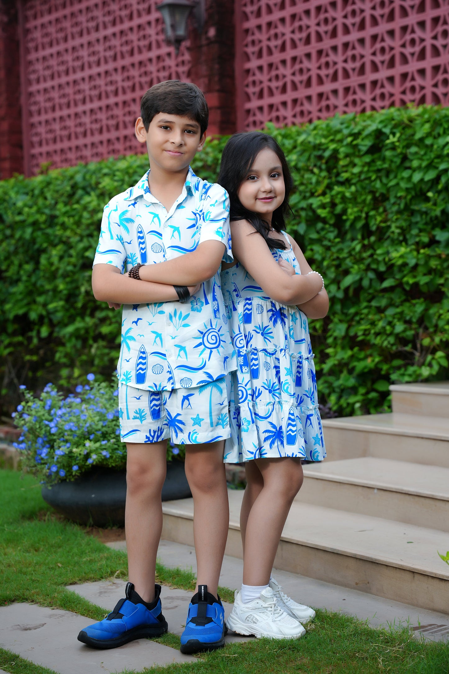 Brother Sister Matching Beach Outfits – Kids Tropical Resort Wear for Family Vacation