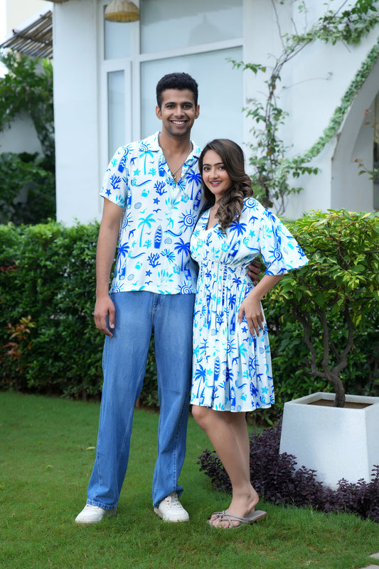 His Her Matching Beach Outfit – Couple Vacation Outfit for Pool Party Resort and Long Weekend
