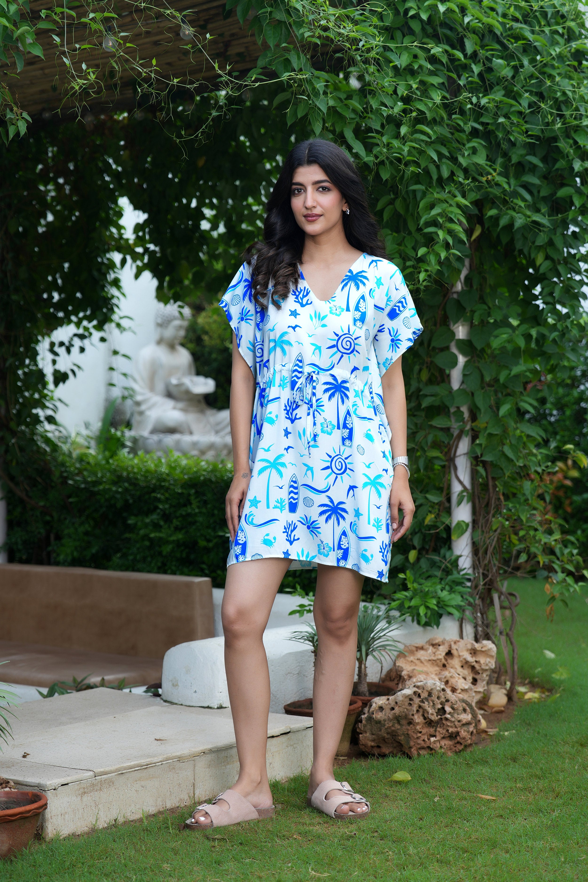 Womens Kaftan Beach Dress – Resort Wear for Vacation Dinner Honeymoon and Tropical Holiday